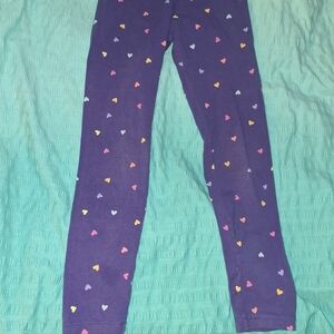 Cat & Jack Purple Hearts Leggings Medium